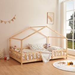 [en.casa] Cama Para Niños Treviolo Forma De Casa Pino 126 x 207